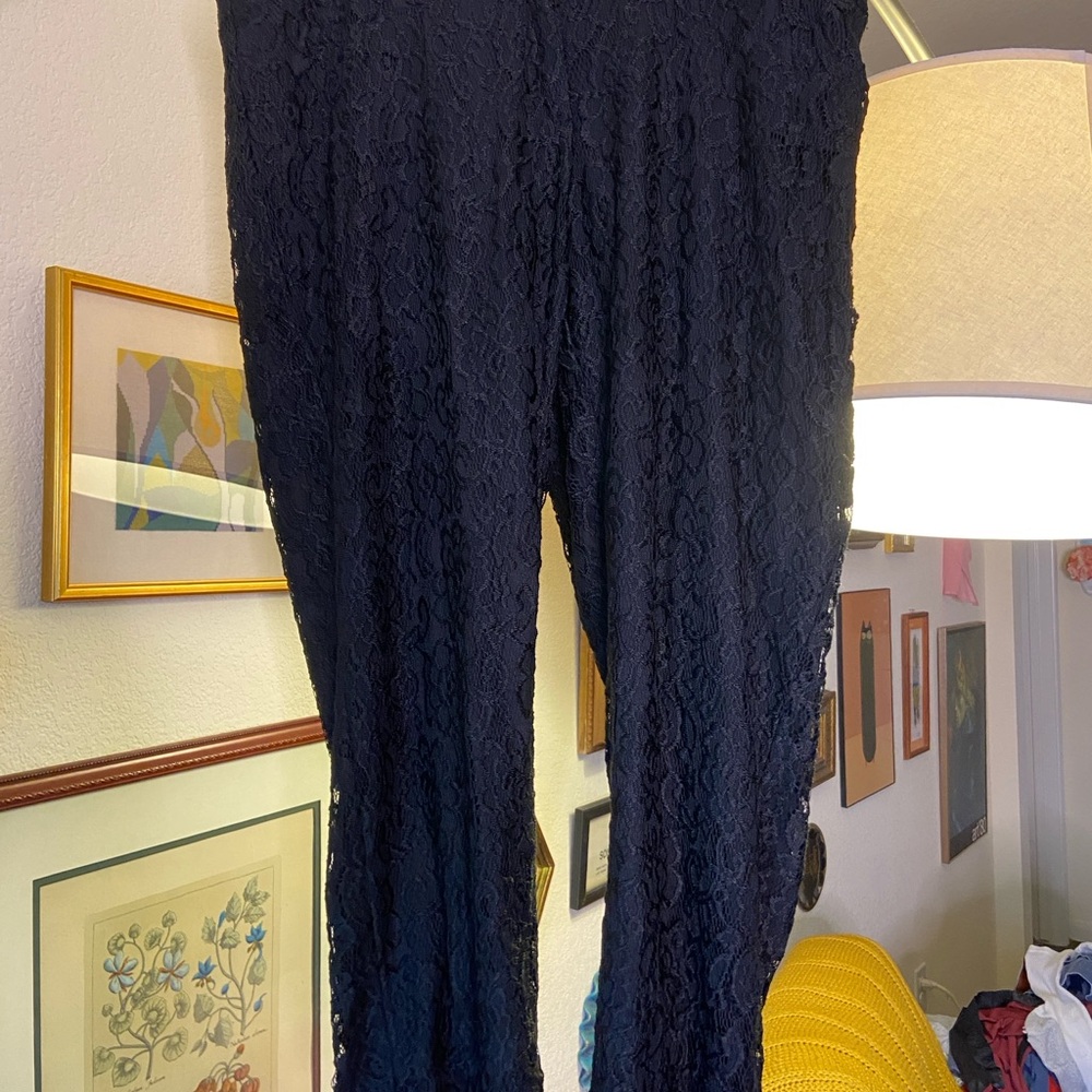 Lane Bryant Navy Lace Jumpsuit